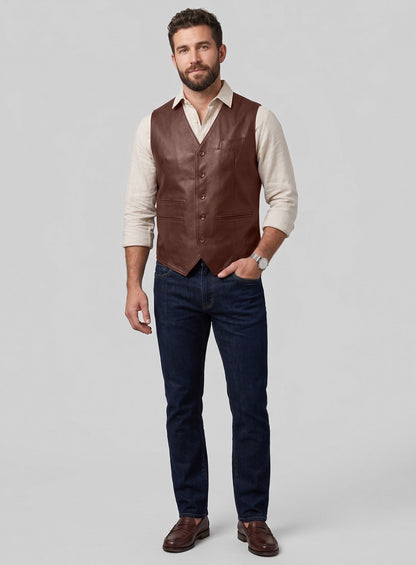 Leather Vest # 338