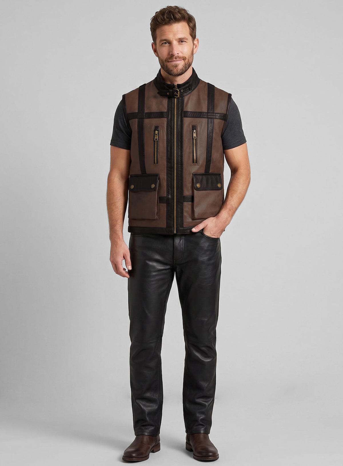Leather Vest # 352