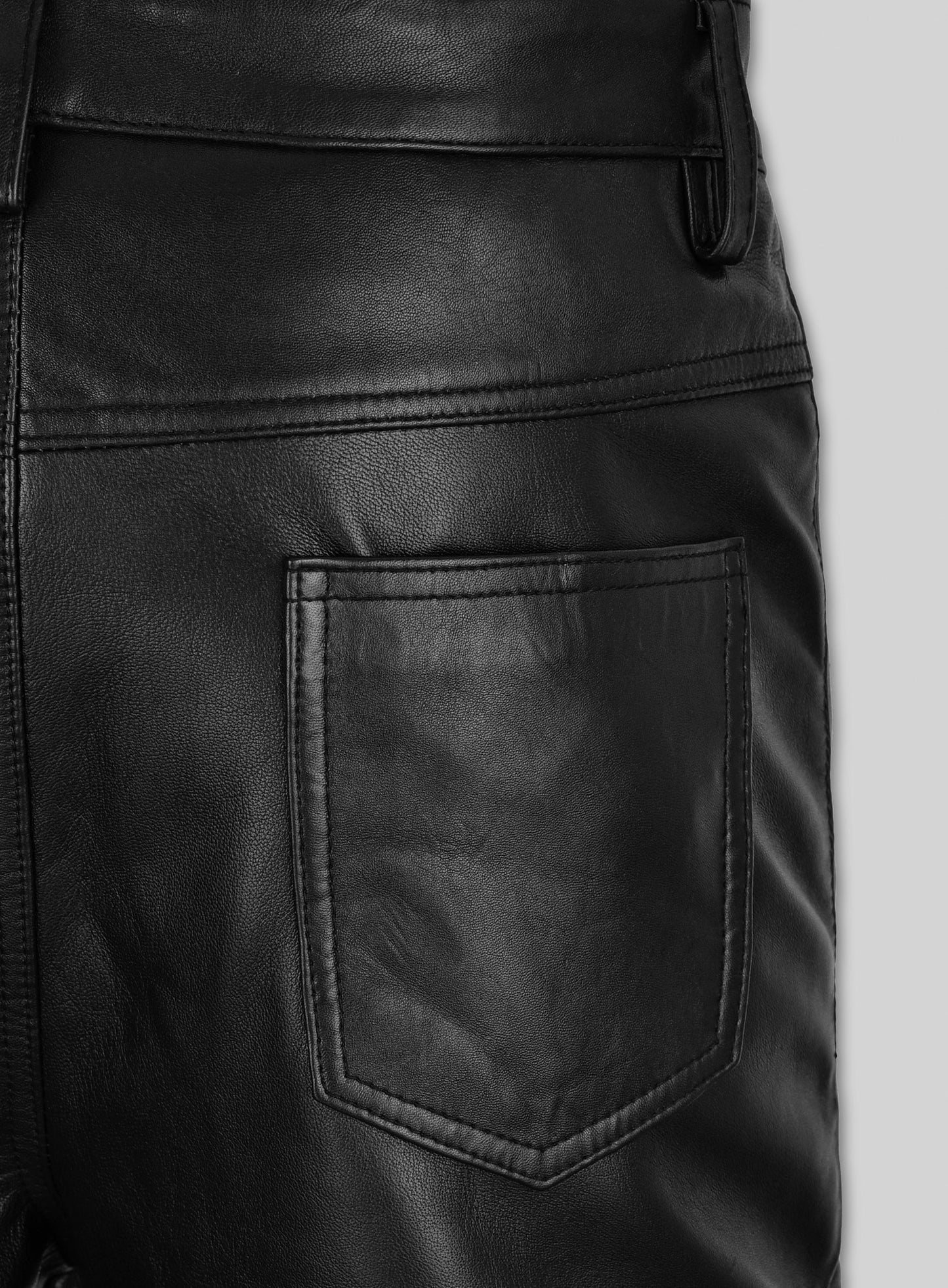 Leather Zipper Jeans - Style # 9