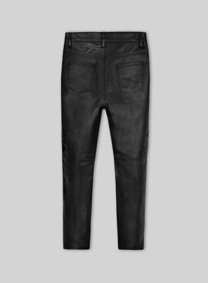 Leather Zipper Jeans - Style # 9