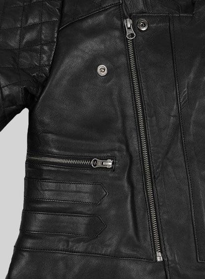 Leather Biker Jacket # 529