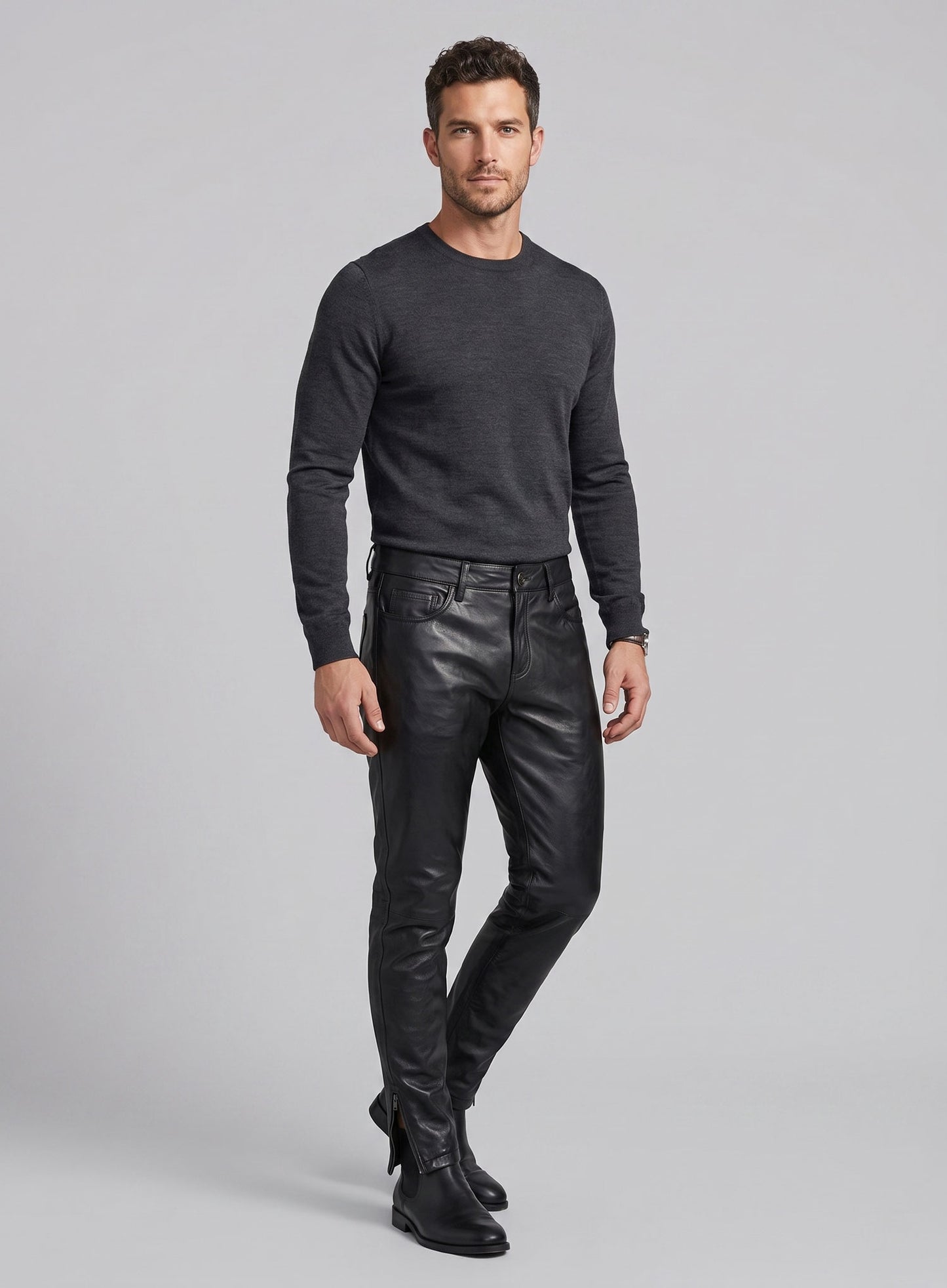 Leather Biker Jeans - Style #500