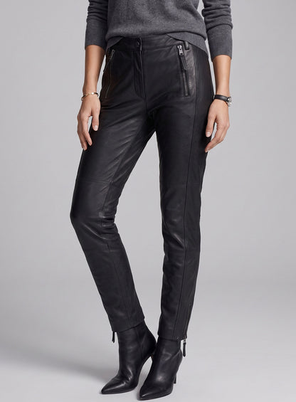 Leather  Biker Jeans - Style #502