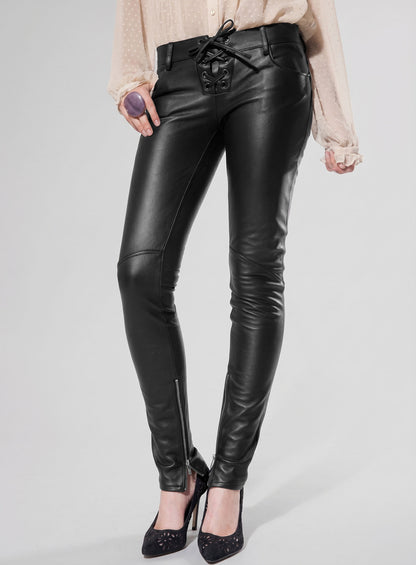 Leather  Biker Jeans - Style #506