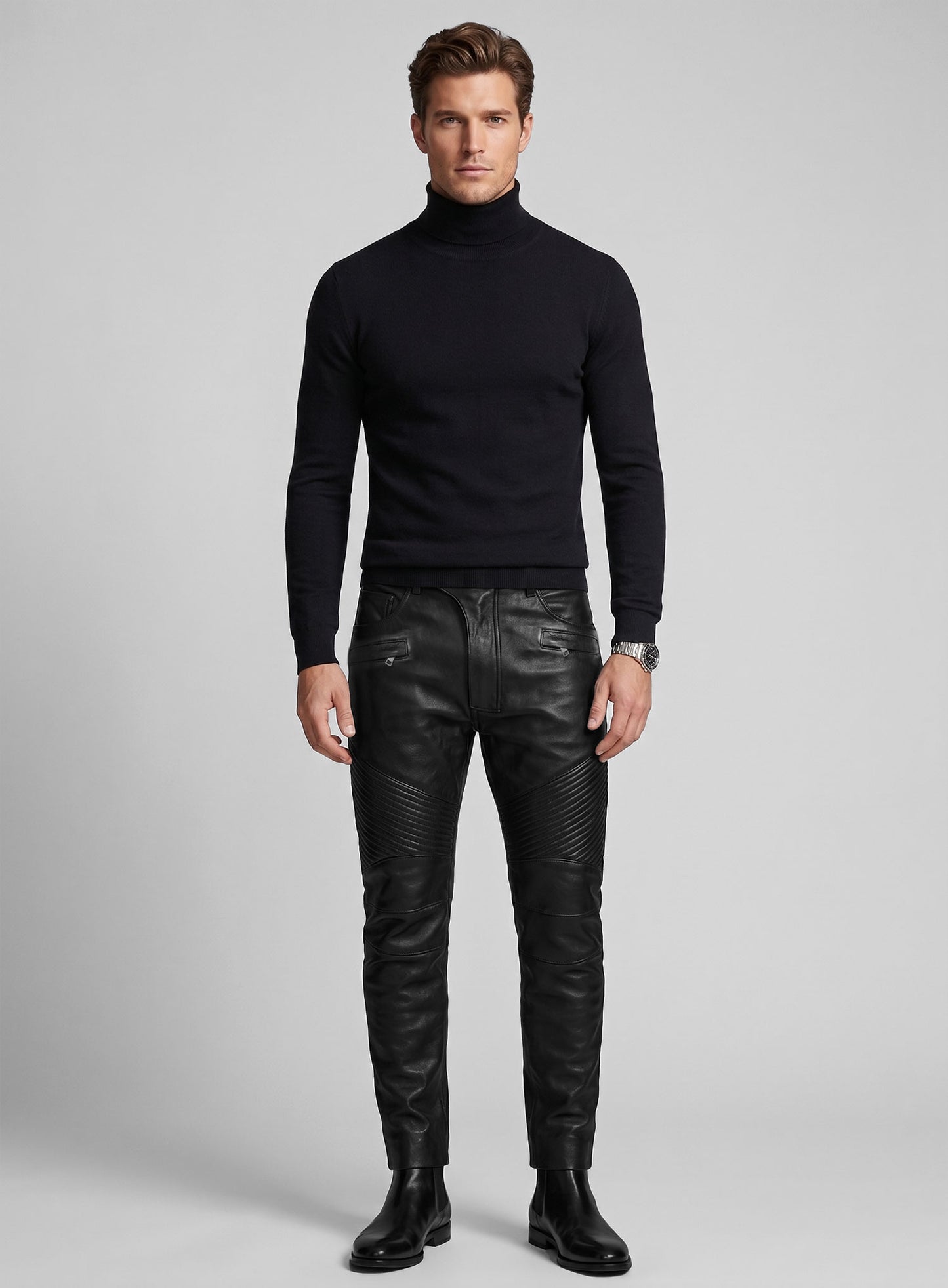 Leather Biker Jeans - Style #555