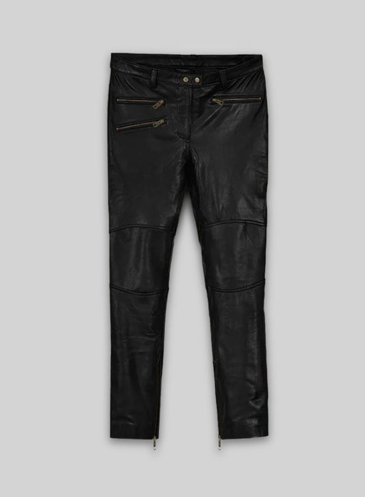 Leather  Biker Jeans - Style #503