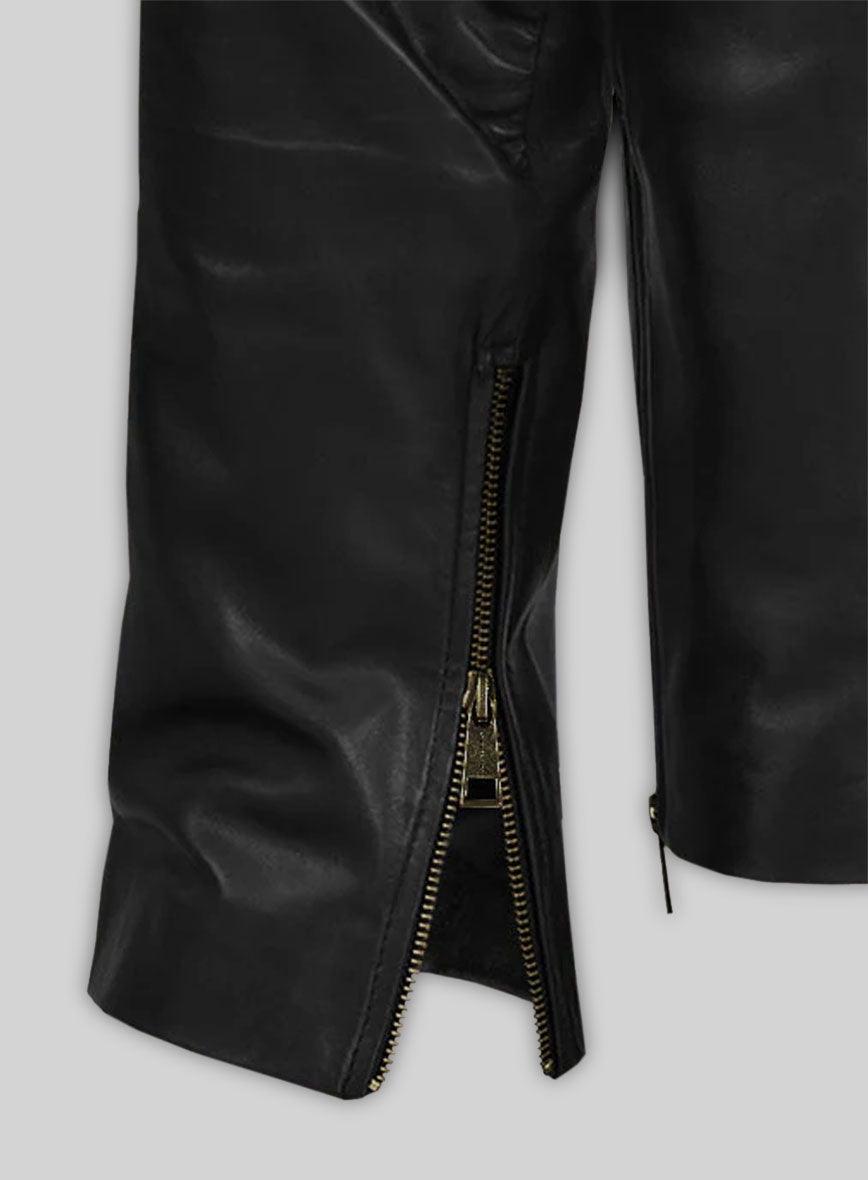 Leather  Biker Jeans - Style #503