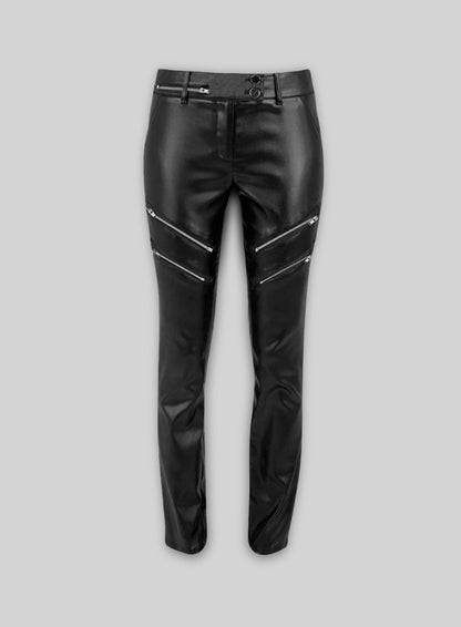 Leather  Biker Jeans - Style #504
