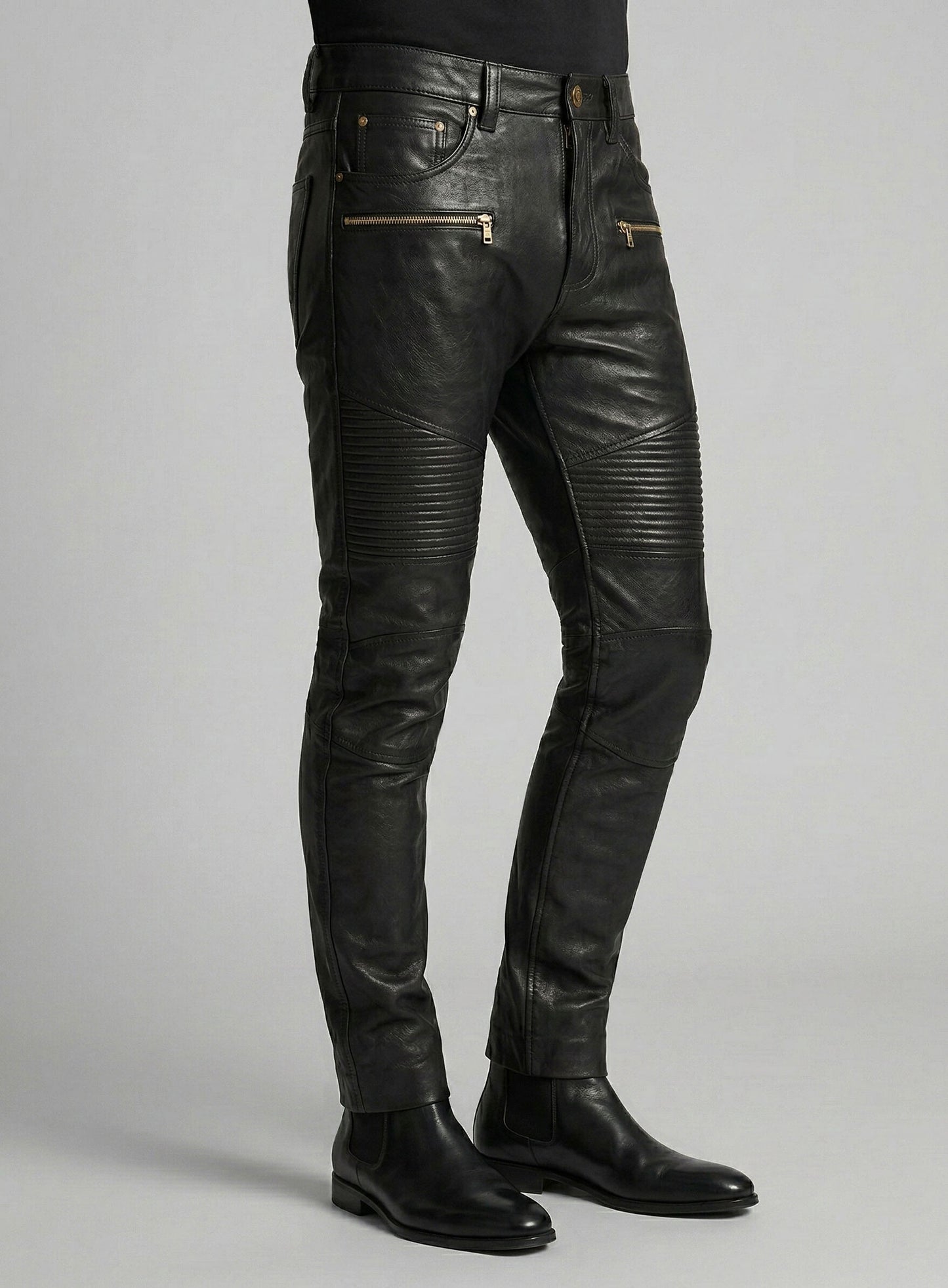Leather Biker Jeans - Style # 512