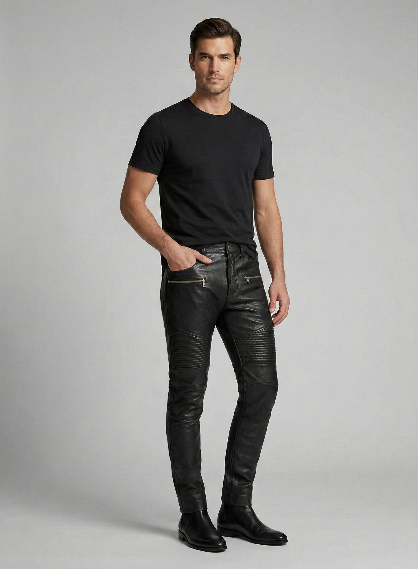 Leather Biker Jeans - Style # 512