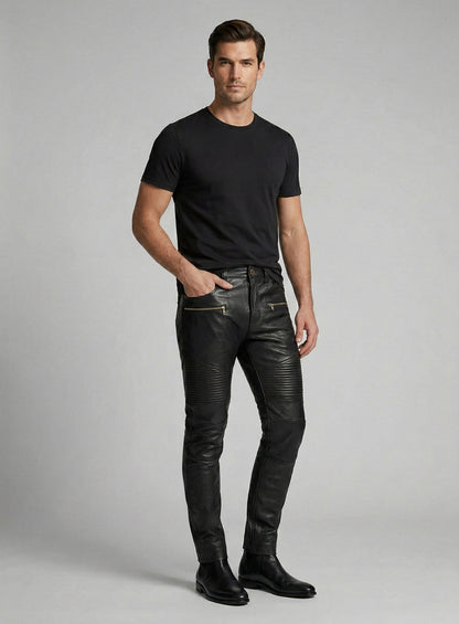 Leather Biker Jeans - Style # 512