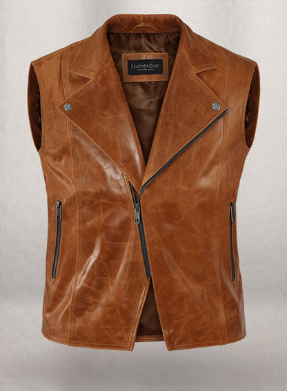 Leather Biker Vest # 311 - LeatherCult