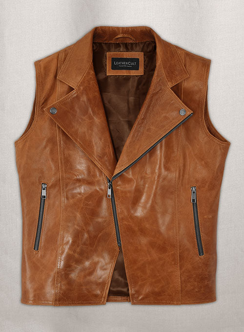 Leather Biker Vest # 311 - LeatherCult