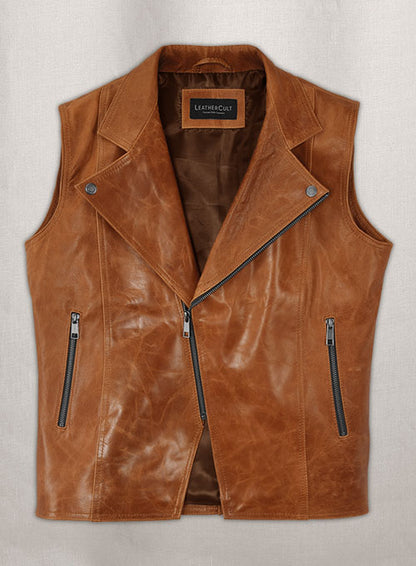 Leather Biker Vest # 311 - LeatherCult