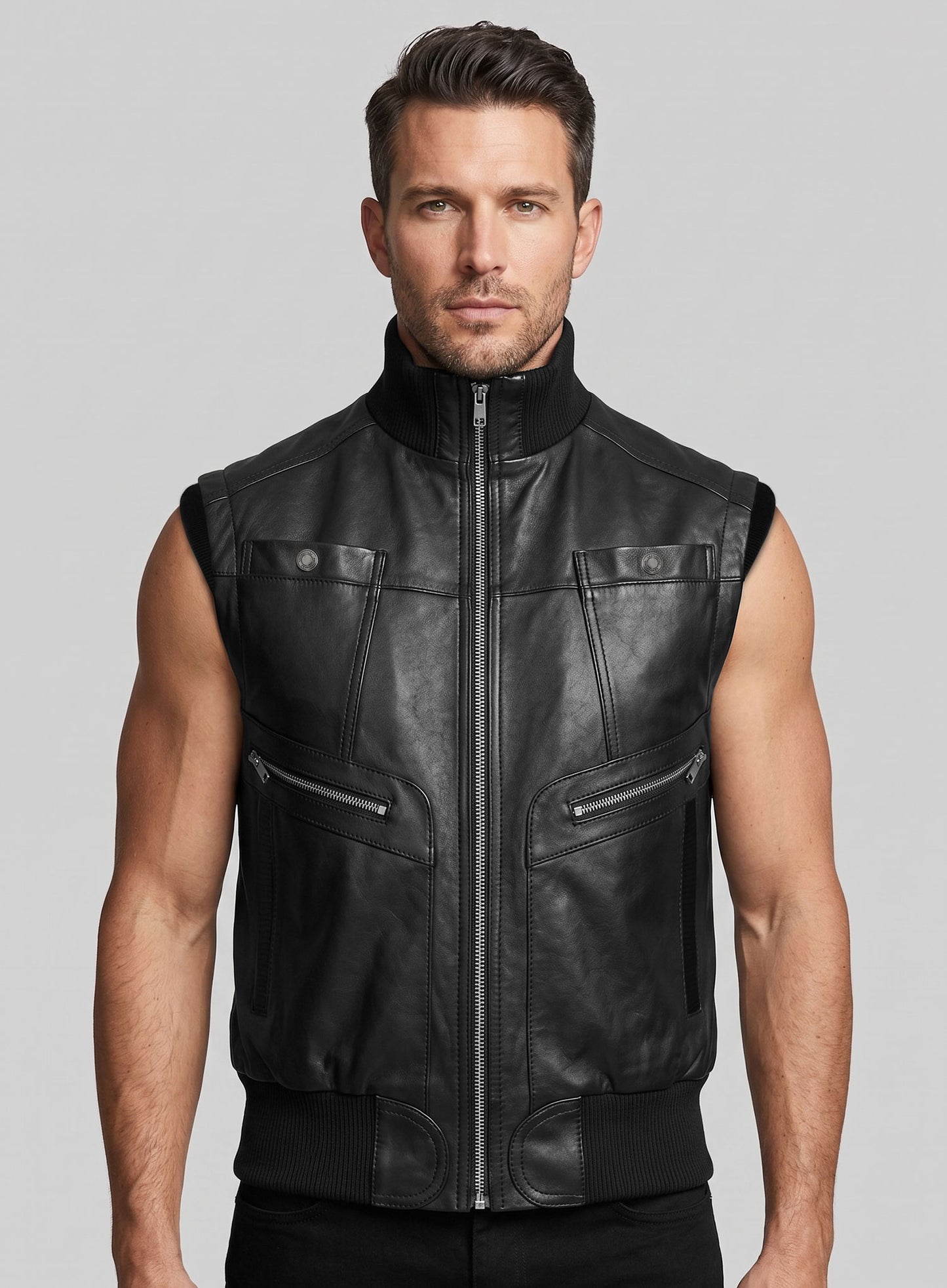 Leather Biker Vest # 314