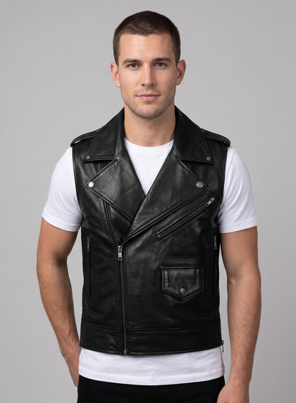 Leather Biker Vest # 315