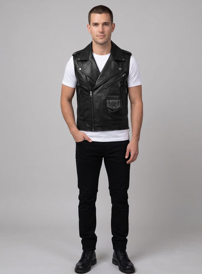 Leather Biker Vest # 315
