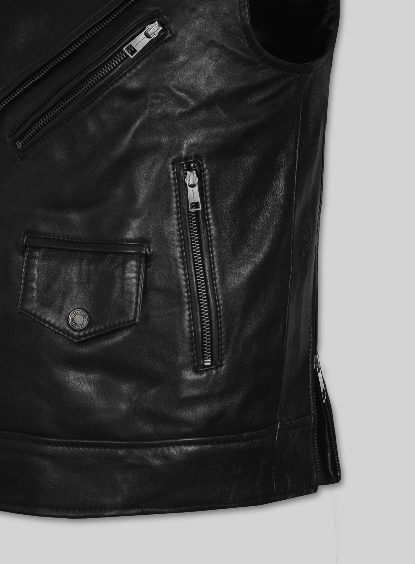 Leather Biker Vest # 315