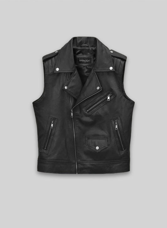 Leather Biker Vest # 318