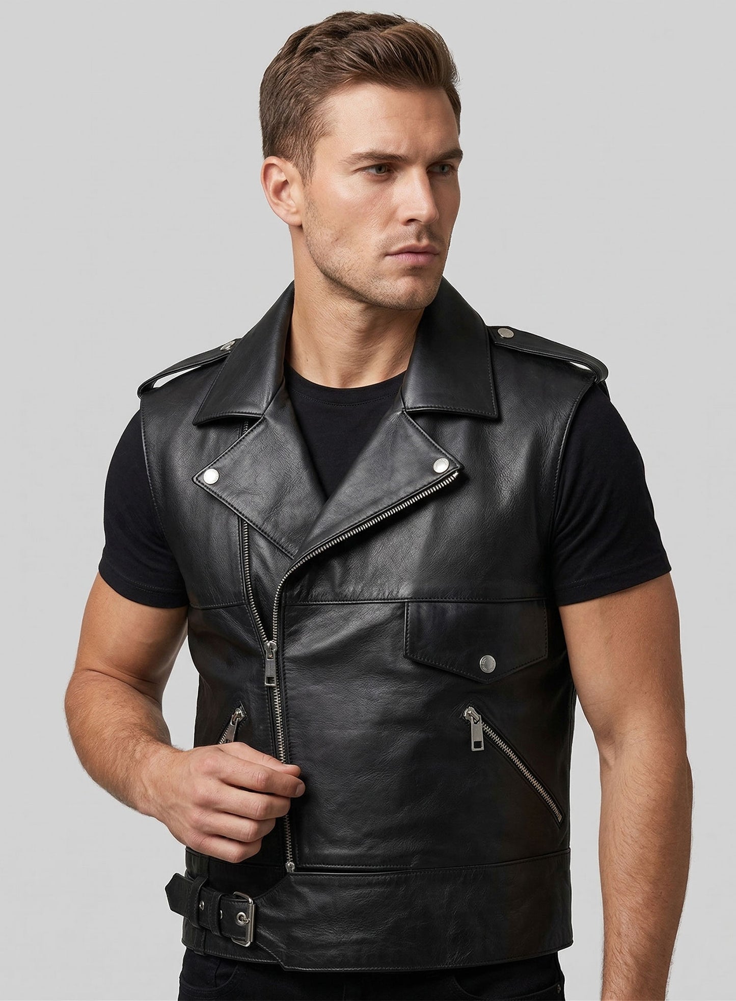 Leather Biker Vest # 331