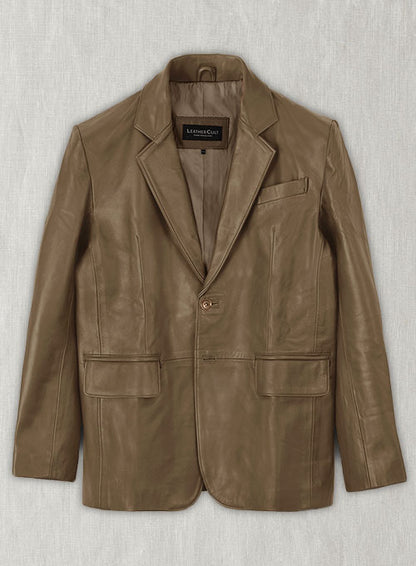 Italico Beige Leather Blazer - 46 Regular - LeatherCult