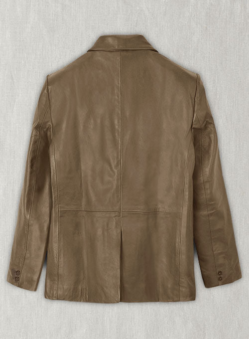 Italico Beige Leather Blazer - 46 Regular - LeatherCult
