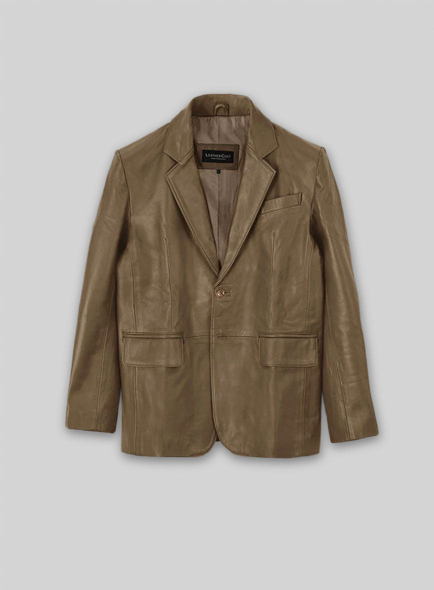 Italico Beige Leather Blazer - 46 Regular