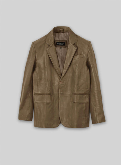 Italico Beige Leather Blazer - 46 Regular
