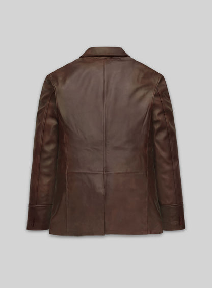 Spanish Brown Leather Blazer - #716