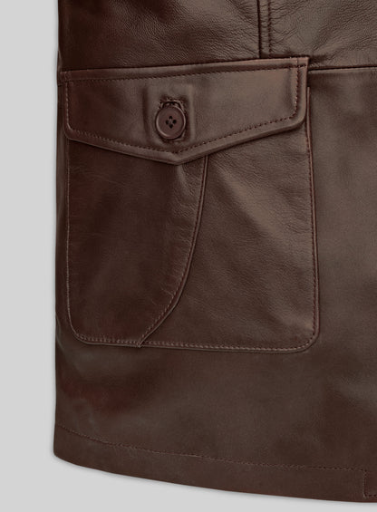 Spanish Brown Leather Blazer - #716