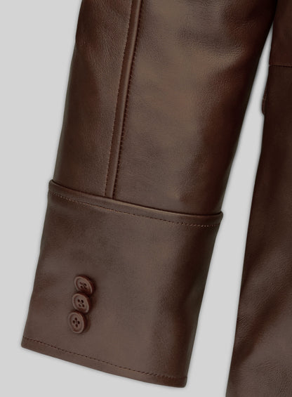 Spanish Brown Leather Blazer - #716