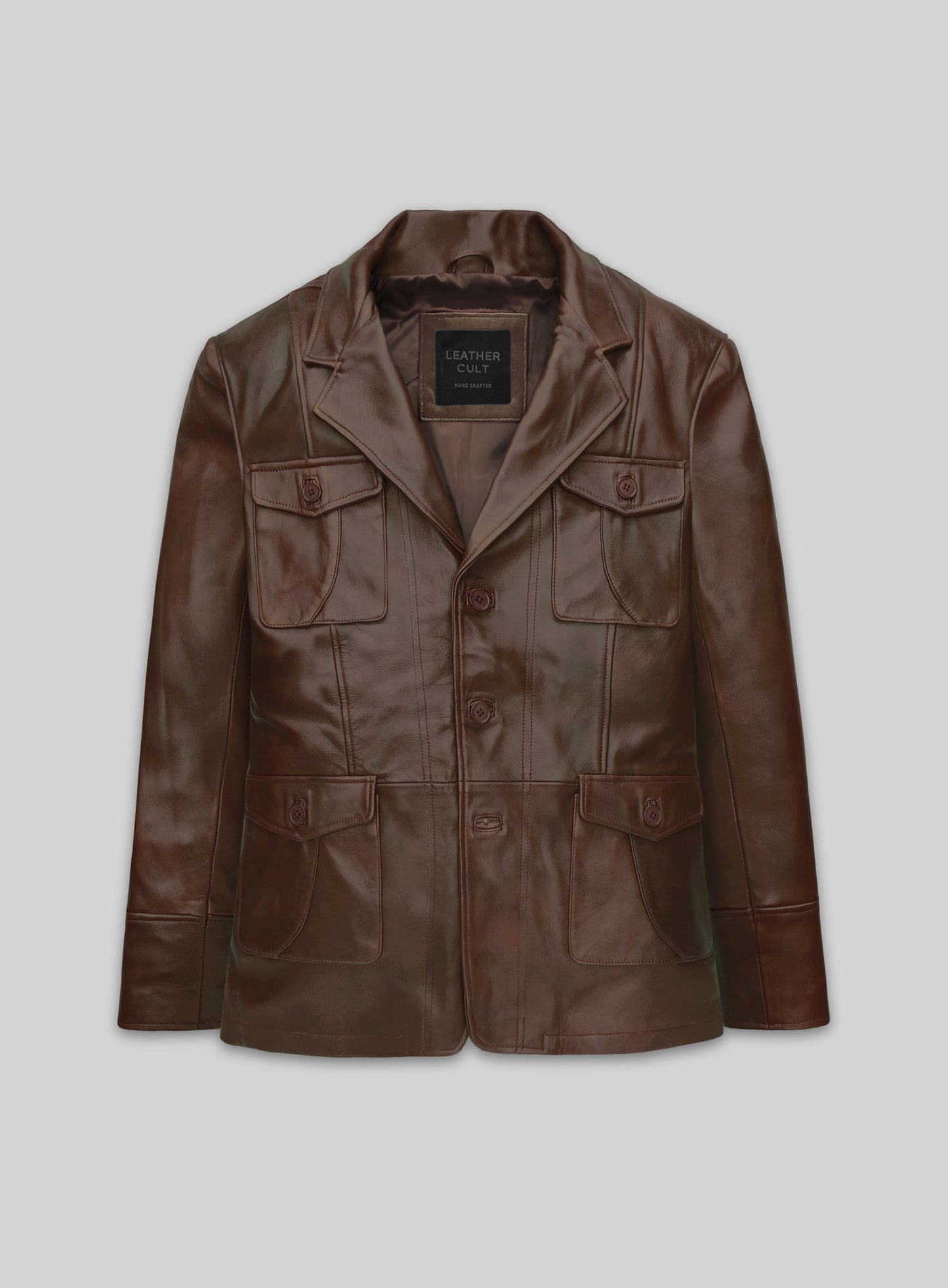 Spanish Brown Leather Blazer - #716