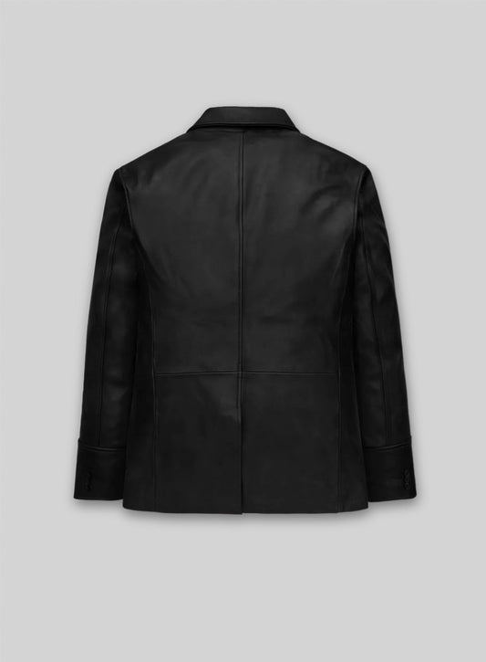 Black Leather Blazer #716 - 40 Long
