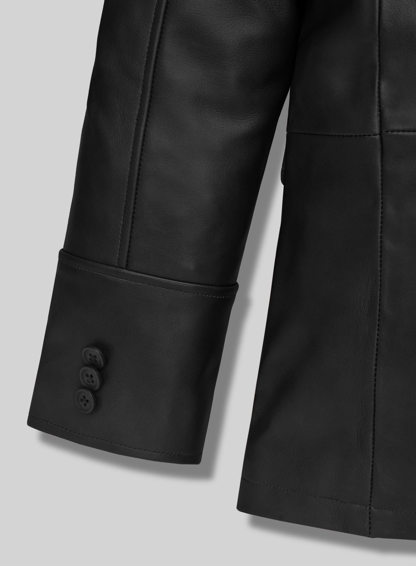 Black Leather Blazer #716 - 40 Long