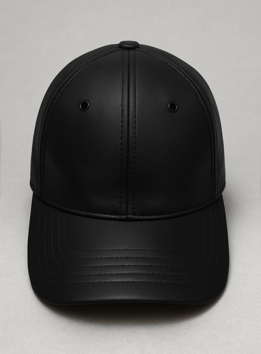 Black Leather Sport Cap