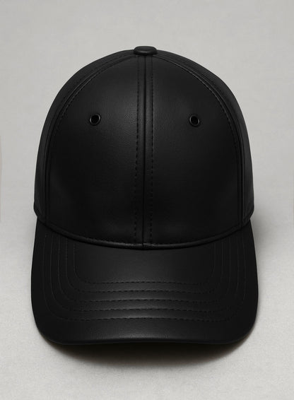 Black Leather Sport Cap
