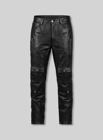 Leather Cargo Jeans - Style 08-5