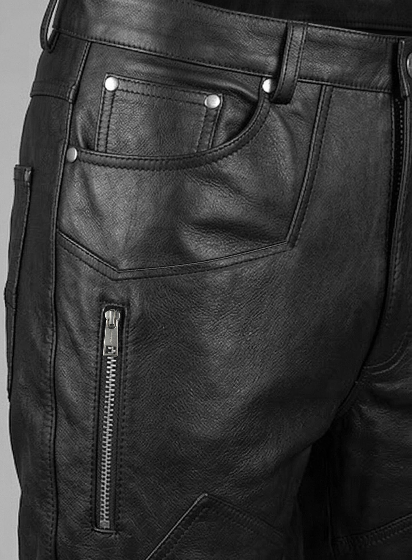 Leather Cargo Jeans - Style 08-5