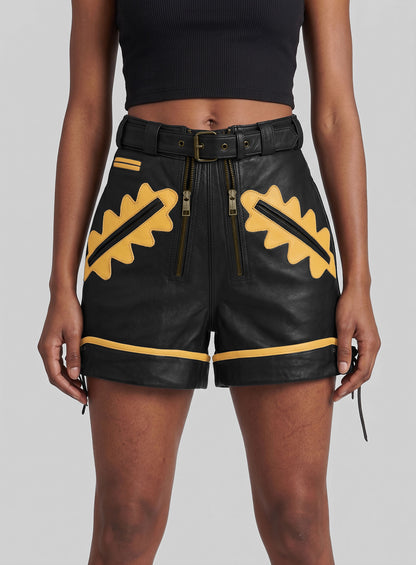 Leather Cargo Shorts Style # 364
