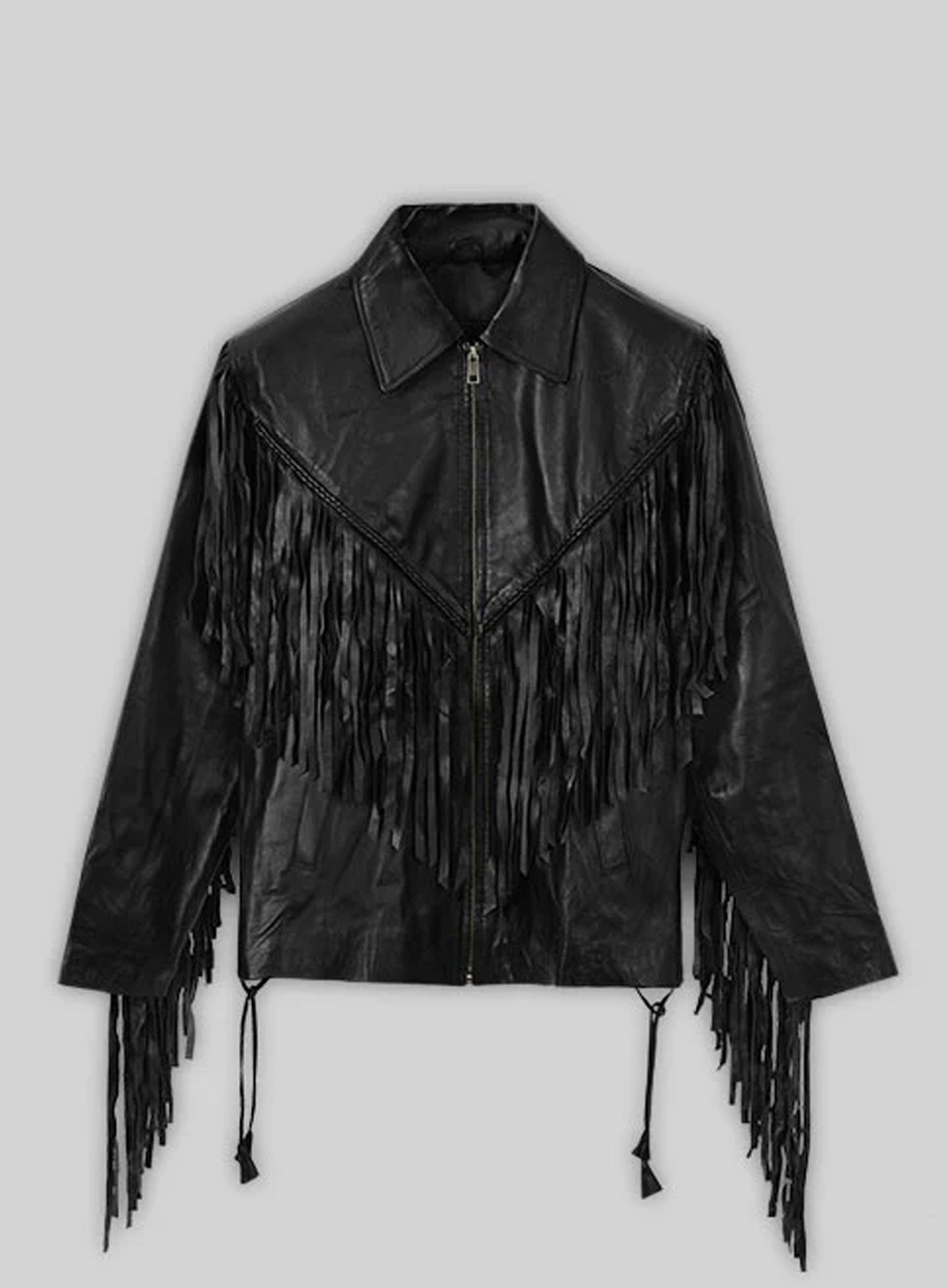 Leather Fringe Jacket #1006