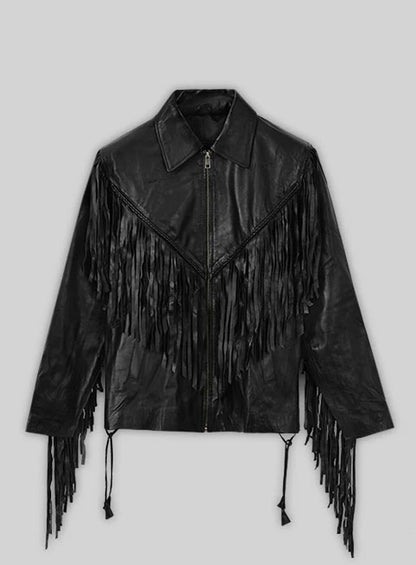 Leather Fringe Jacket #1006