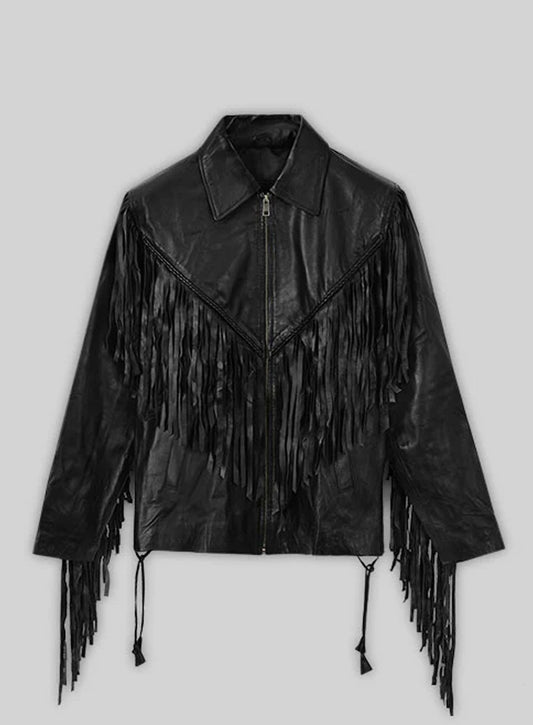 Leather Fringe Jacket #1006