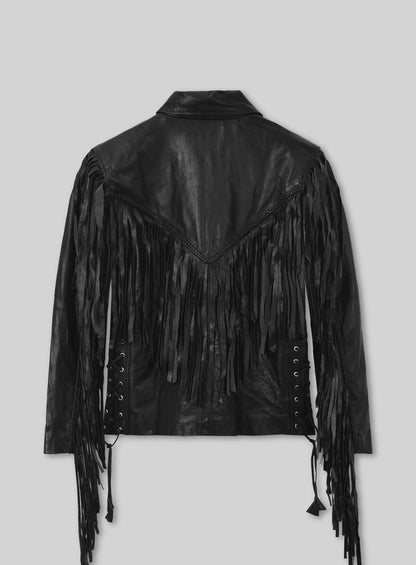 Leather Fringe Jacket #1006