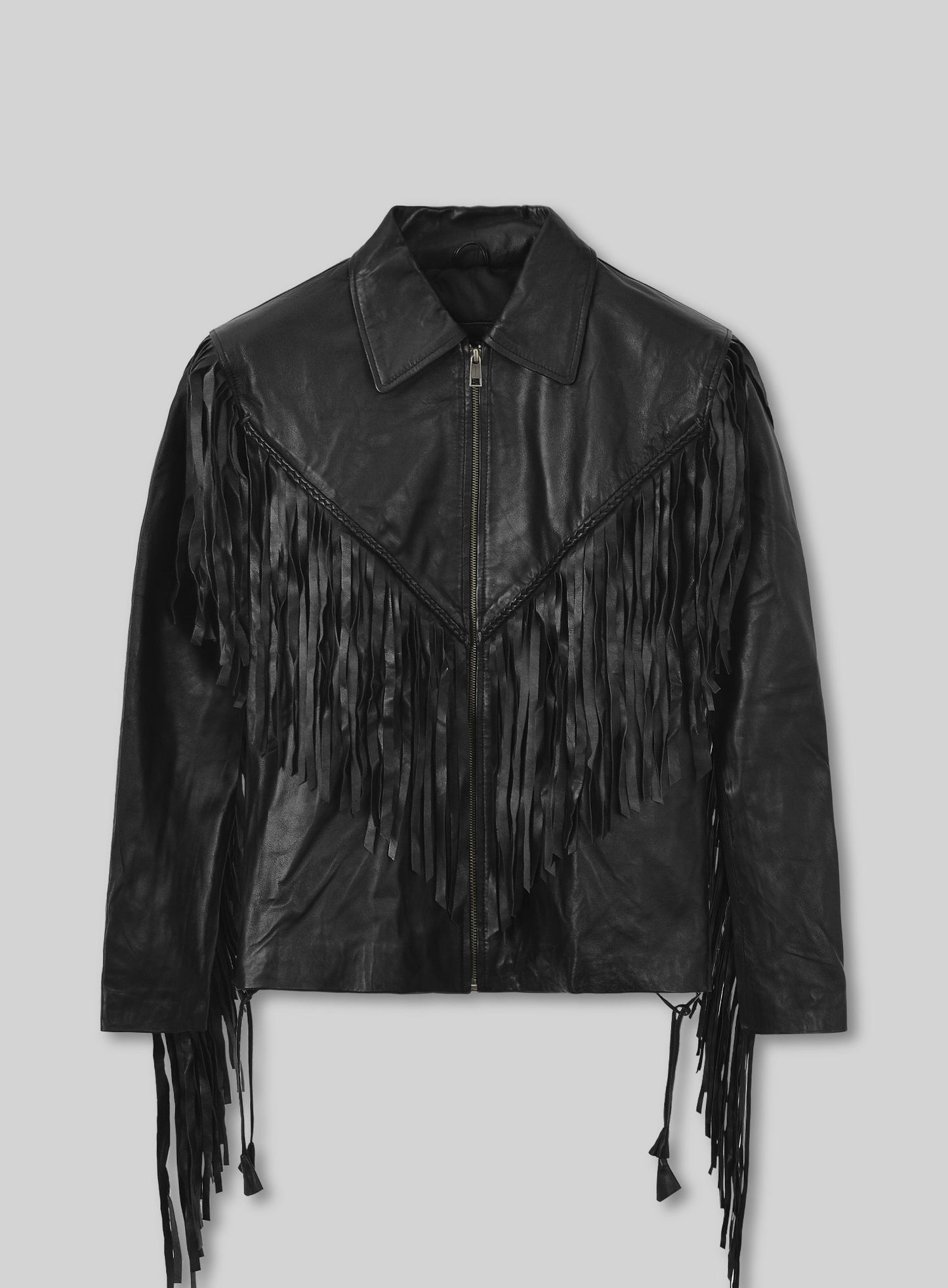 Leather Fringe Jacket #1006