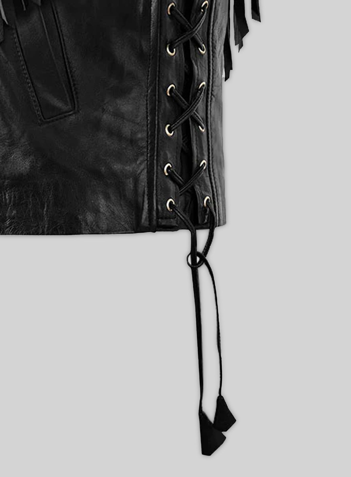 Leather Fringe Jacket #1006