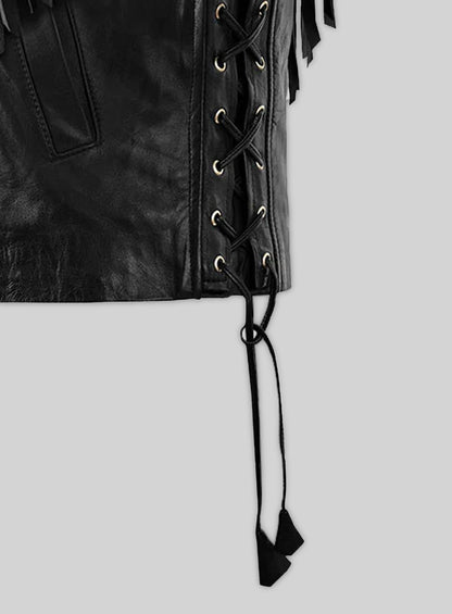Leather Fringe Jacket #1006