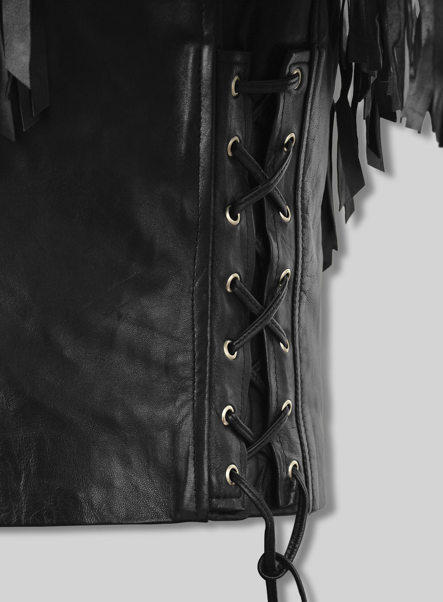 Leather Fringe Jacket #1006