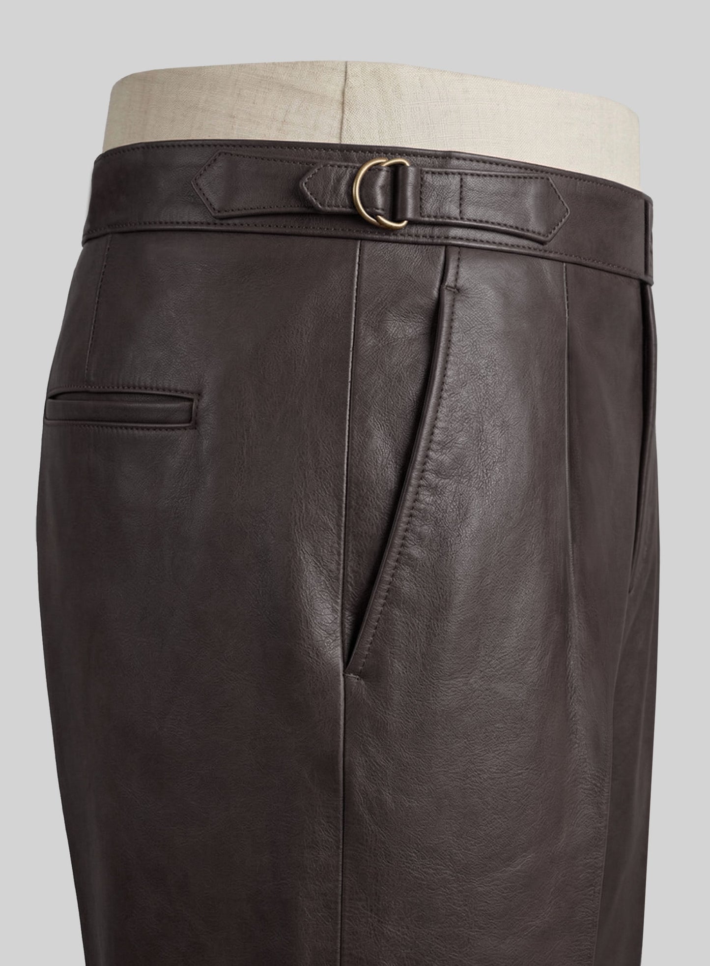 Brown Leather Gurkha Pant