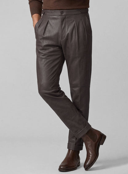 Brown Leather Gurkha Pant