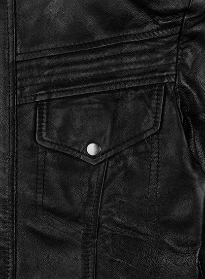 Leather Hood Jacket #109